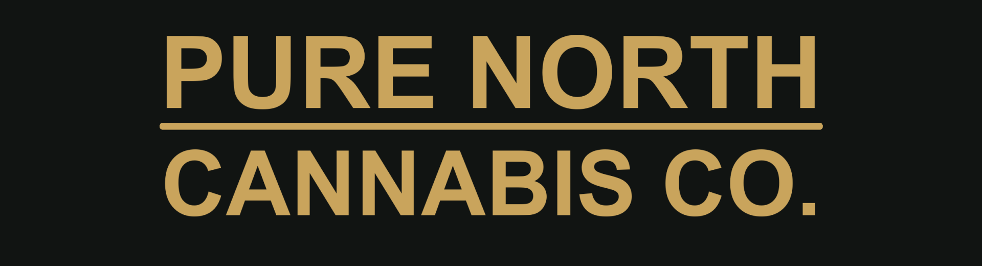 Pure North Cannabis Co. gold logo on black
